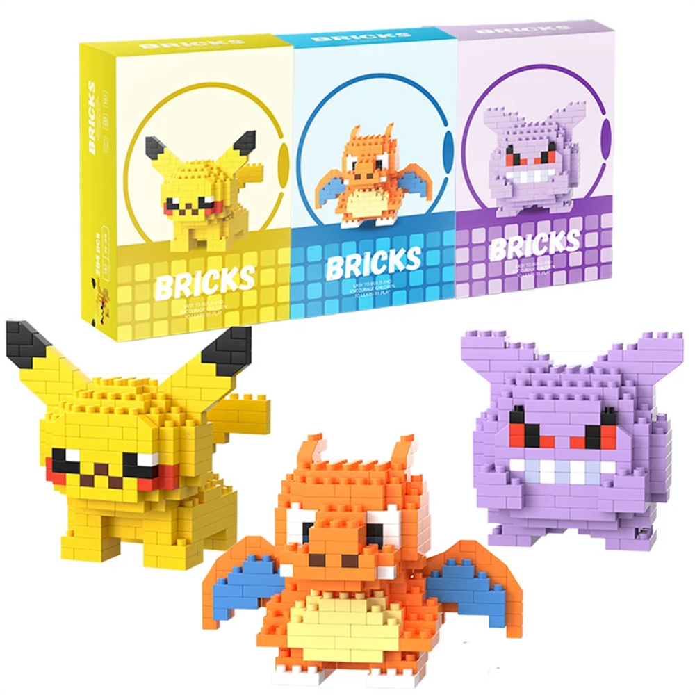 Model Kit Figure - Pokemon Micro Building Blocks Pikachu Dragonite