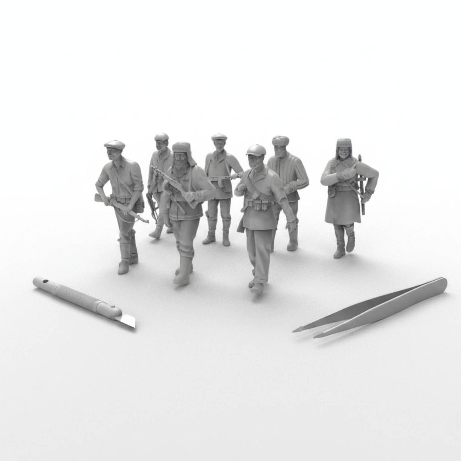7 Pieces World War II Soldier  - Model Kit Figure 评论和价格