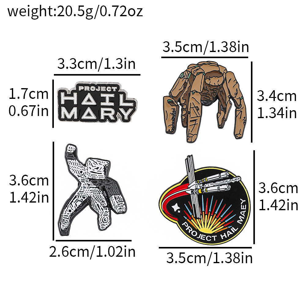 4pc Sci-Fi Enamel Pin Set Proj - Model Kit Accessories 评论和价格